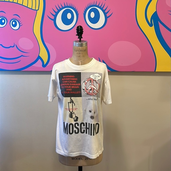Moschino Jeans Peace Sign T-Shirt Vintage - Picture 1 of 8
